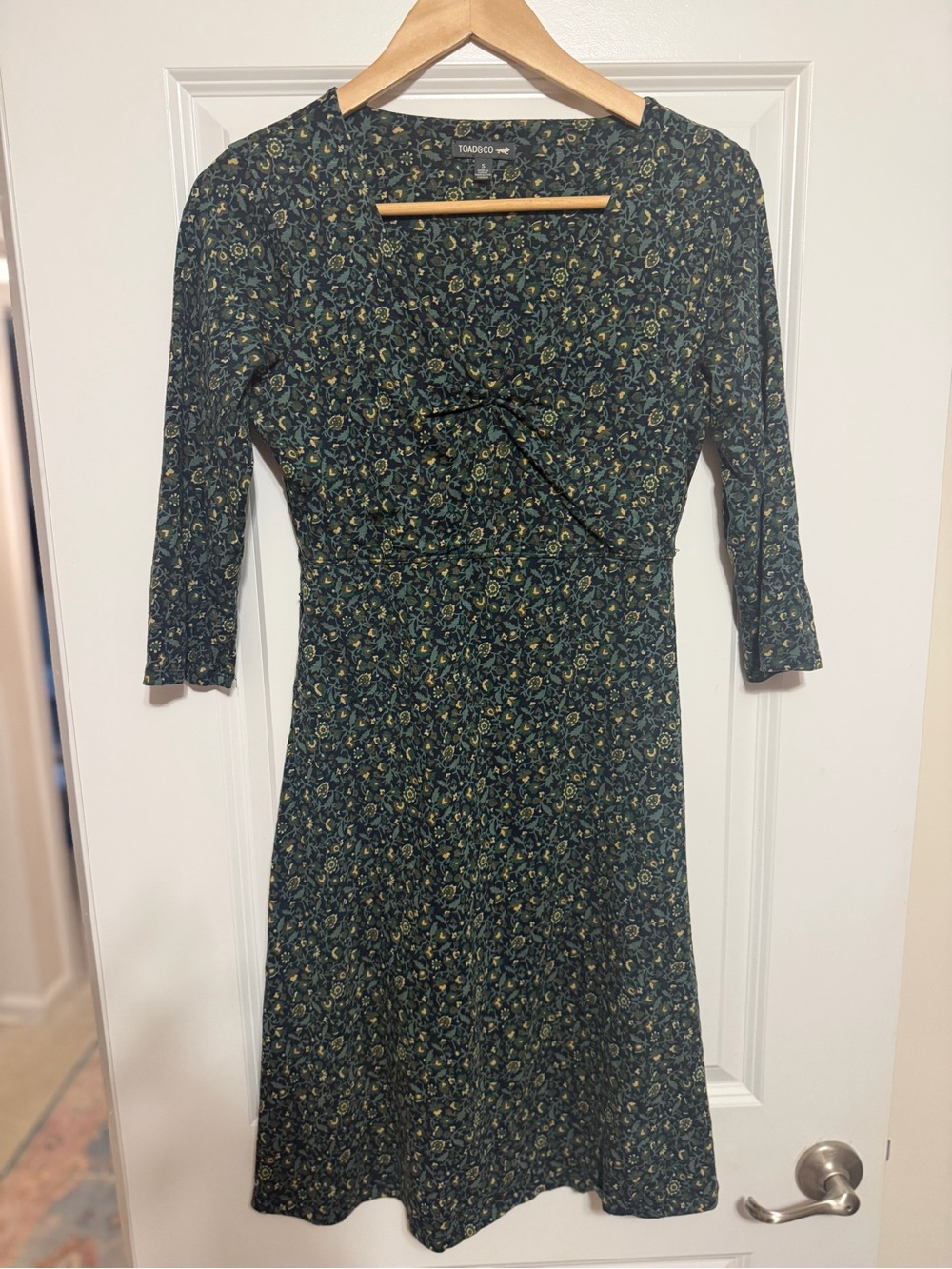 TOAD&CO Green Floral Rosalinda Women's Dress Fall EUC